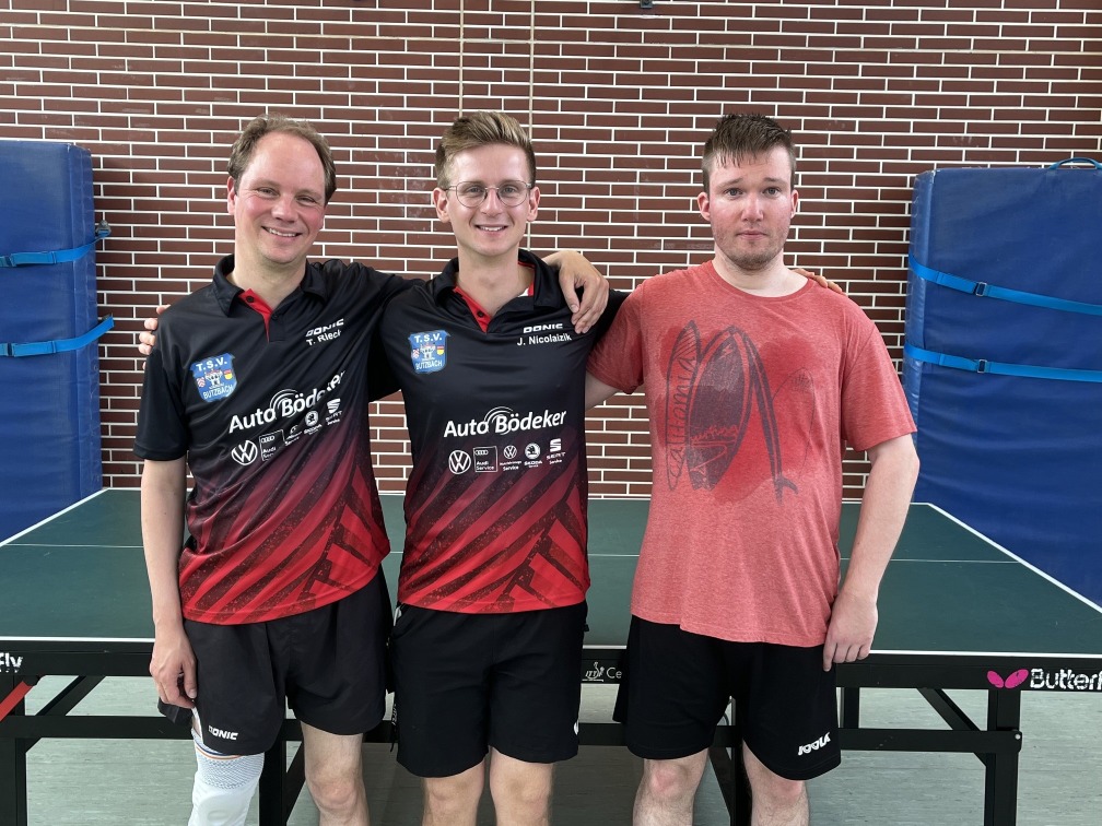 Siegerehrung Vereinsmeisterschaften 2026,
 v.l. Thomas Rieck,
 Jonas Nicolaizik,
 Lukas Wolf